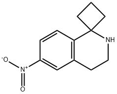 Spiro[cyclobutane-1,1'(2'H)-isoquinoline], 3',4'-dihydro-6'-nitro- Structure