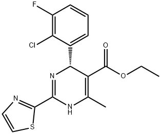 (S)-4-(2-氯-3-氟苯基)-6-甲基-2-(噻唑-2-基)-1,4-二氢嘧啶-5-羧酸乙酯,2007949-91-7,结构式