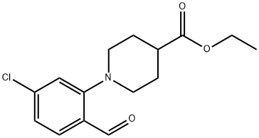 Ethyl 1-(5-chloro-2-formylphenyl) piperidine-4-carboxylate Struktur