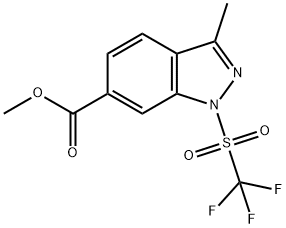 1H-Indazole-6-carboxylic acid, 3-methyl-1-[(trifluoromethyl)sulfonyl]-, methyl ester Structure
