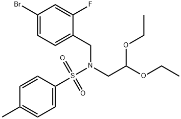 Benzenesulfonamide, N-[(4-bromo-2-fluorophenyl)methyl]-N-(2,2-diethoxyethyl)-4-methyl- Structure