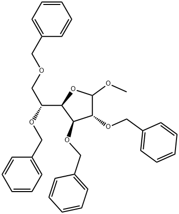 D-Glucofuranoside, methyl 2,3,5,6-tetrakis-O-(phenylmethyl)- 结构式
