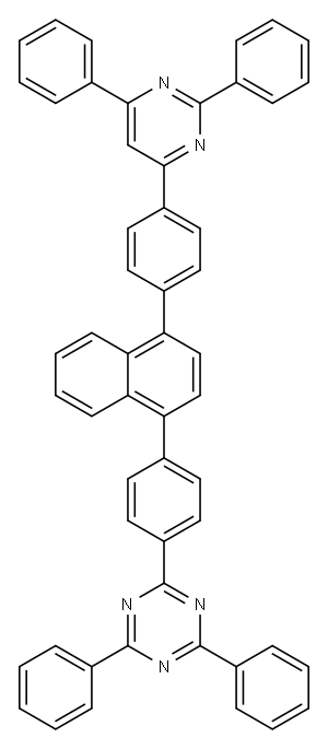 2-[4-[4-[4-(2,6-diphenyl-4-pyrimidinyl)phenyl]-1-naphthalenyl]phenyl]-4,6-diphenyl-1,3,5-Triazine 结构式