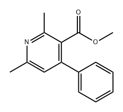 3-Pyridinecarboxylic acid, 2,6-dimethyl-4-phenyl-, methyl ester Struktur
