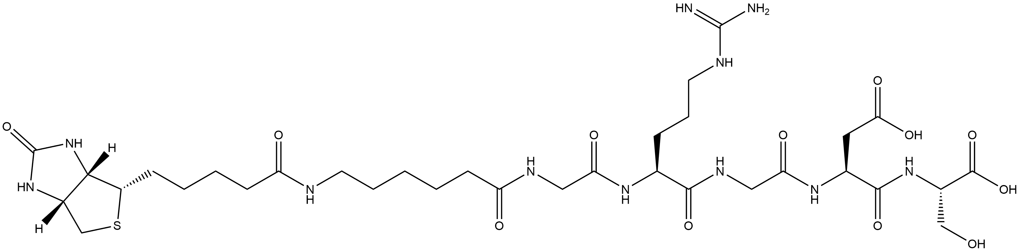 Biotinyl-εAhx-Gly-Arg-Gly-Asp-Ser-OH Struktur