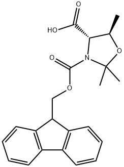 3,4-Oxazolidinedicarboxylic acid, 2,2,5-trimethyl-, 3-(9H-fluoren-9-ylmethyl) ester, (4S,5R)- Structure
