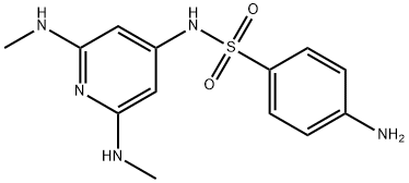 N-[2,6-ビス(メチルアミノ)-4-ピリジル]-4-アミノベンゼンスルホンアミド 化学構造式