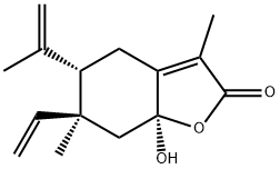 2(4H)-Benzofuranone, 6-ethenyl-5,6,7,7a-tetrahydro-7a-hydroxy-3,6-dimethyl-5-(1-methylethenyl)-, (5S,6S,7aS)- Structure