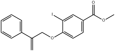 3-碘-4-((2-苯基烯丙基)氧)苯甲酸甲酯,2030425-62-6,结构式