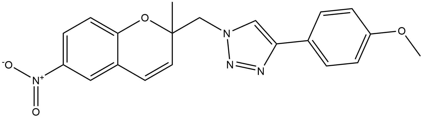 4-(4-Methoxyphenyl)-1-[(2-methyl-6-nitro-2H-1-benzopyran-2-yl)methyl]-1H-1,2,3-triazole,2033098-01-8,结构式