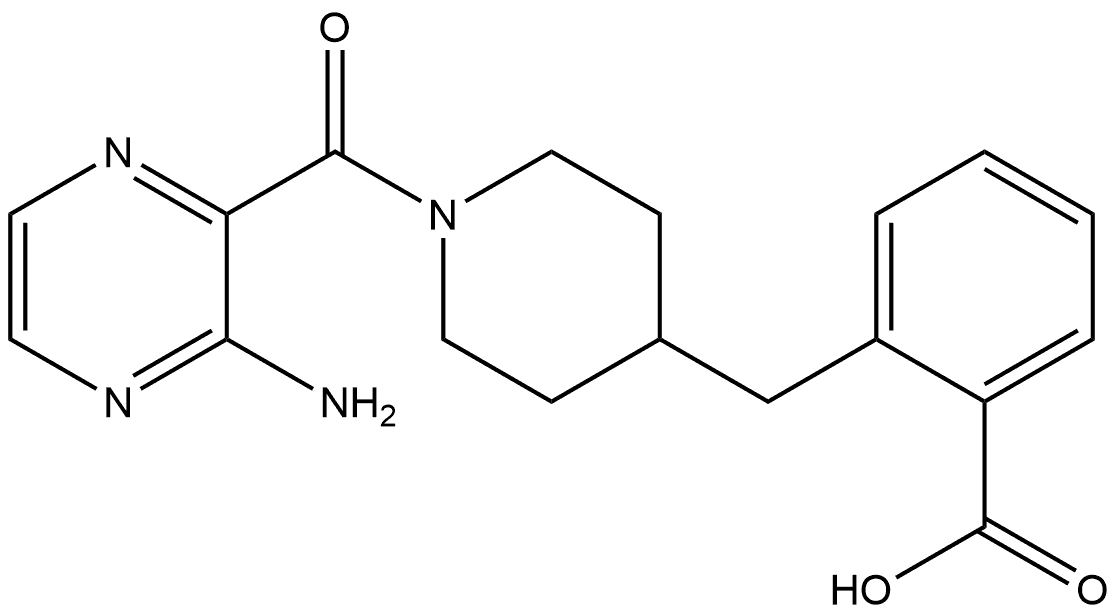 2-[[1-[(3-Amino-2-pyrazinyl)carbonyl]-4-piperidinyl]methyl]benzoic acid Structure
