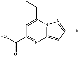 2-溴-7-乙基吡唑并[1,5-A]嘧啶-5-甲酸, 2035418-54-1, 结构式