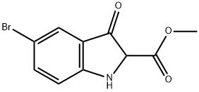1H-Indole-2-carboxylic acid, 5-bromo-2,3-dihydro-3-oxo-, methyl ester 结构式