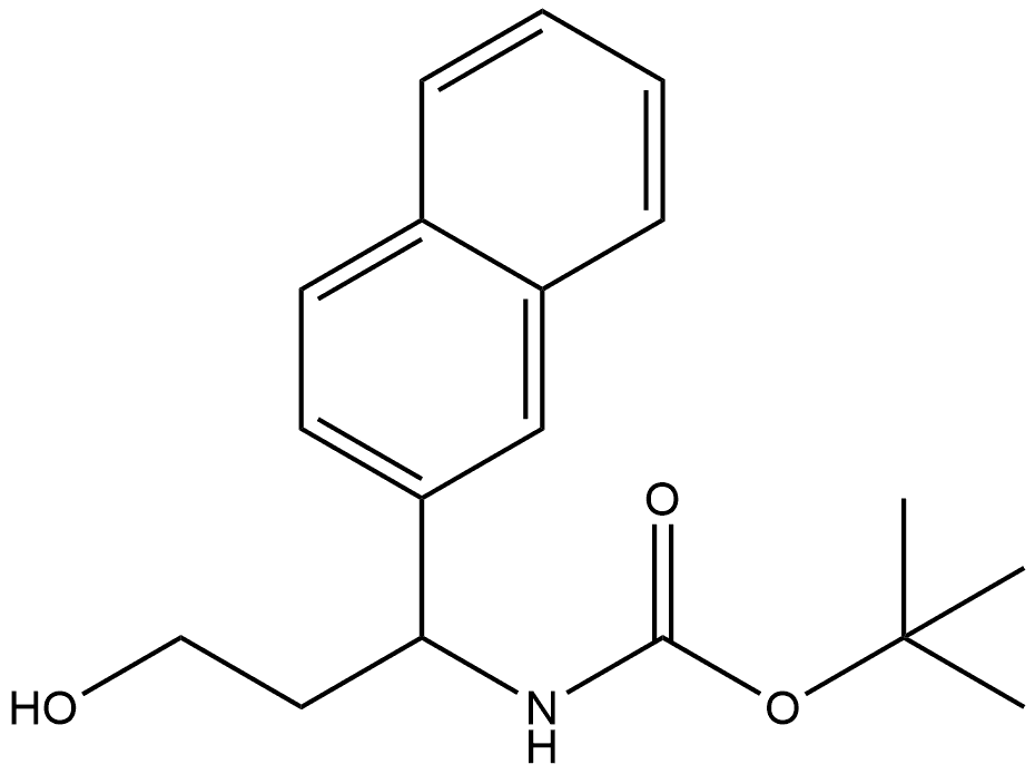 tert-butyl (3-hydroxy-1-(naphthalen-2-yl)propyl)carbamate 结构式
