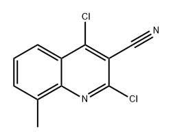 2,4-二氯-8-甲基喹啉-3-腈, 2044274-76-0, 结构式