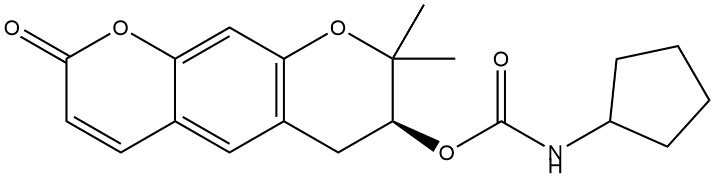 (7S)-7,8-Dihydro-8,8-dimethyl-2-oxo-2H,6H-benzo[1,2-b:5,4-b′]dipyran-7-yl N-cyclopentylcarbamate Structure
