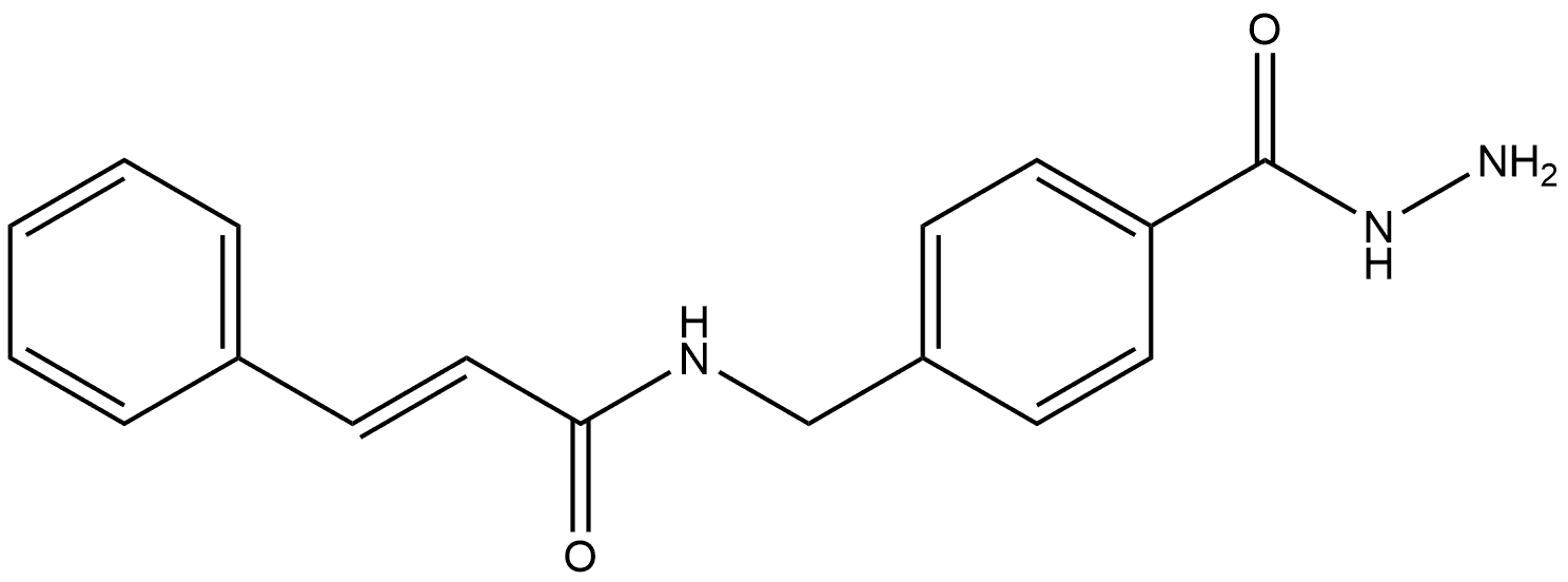4-[[[(2E)-1-Oxo-3-phenyl-2-propen-1-yl]amino]methyl]benzoic acid hydrazide Struktur