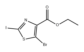 4-Thiazolecarboxylic acid, 5-bromo-2-iodo-, ethyl ester Struktur