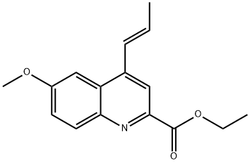 2-Quinolinecarboxylic acid, 6-methoxy-4-(1E)-1-propen-1-yl-, ethyl ester 结构式