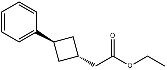 Cyclobutaneacetic acid, 3-phenyl-, ethyl ester, trans- Structure