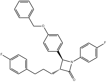 2-Azetidinone, 1-(4-fluorophenyl)-3-[3-(4-fluorophenyl)propyl]-4-[4-(phenylmethoxy)phenyl]-, (3R,4S)- Struktur