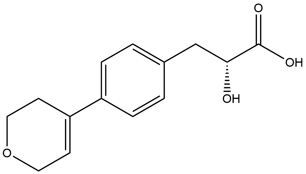 Benzenepropanoic acid, 4-(3,6-dihydro-2H-pyran-4-yl)-α-hydroxy-, (αR)- Structure