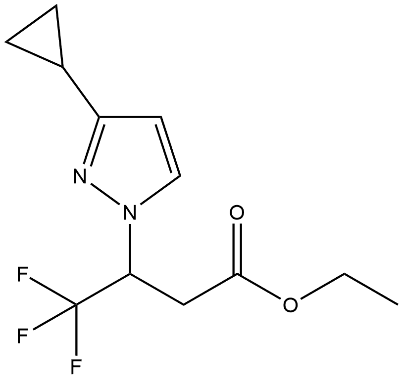 ethyl 3-(3-cyclopropyl-1H-pyrazol-1-yl)-4,4,4-trifluorobutanoate,2054953-17-0,结构式