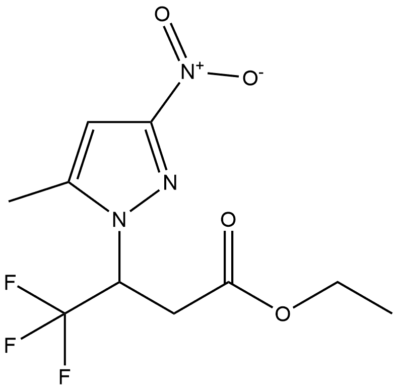 ethyl 4,4,4-trifluoro-3-(5-methyl-3-nitro-1H-pyrazol-1-yl)butanoate Structure