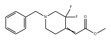 Acetic acid, 2-[3,3-difluoro-1-(phenylmethyl)-4-piperidinylidene]-, methyl ester Struktur