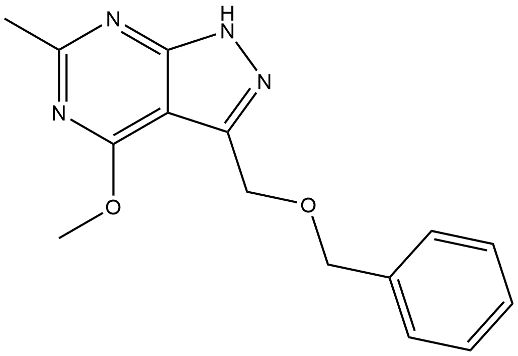 4-Methoxy-6-methyl-3-[(phenylmethoxy)methyl]-1H-pyrazolo[3,4-d]pyrimidine Structure