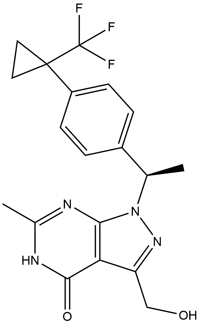 (R)-3-(hydroxymethyl)-6-methyl-1-(1-(4-(1-(trifluoromethyl)cyclopropyl)phenyl)ethyl)-1,5-dihydro-4H-pyrazolo[3,4-d]pyrimidin-4-one|