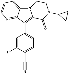 Benzonitrile, 4-(8-cyclopropyl-6,7,8,9-tetrahydro-9-oxopyrido[2',3':4,5]pyrrolo[1,2-a]pyrazin-10-yl)-2-fluoro- Structure