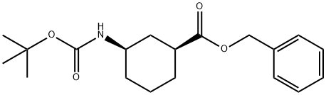 Cyclohexanecarboxylic acid, 3-[[(1,1-dimethylethoxy)carbonyl]amino]-, phenylmethyl ester, (1S,3R)- 结构式
