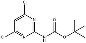 Carbamic acid, N-(4,6-dichloro-2-pyrimidinyl)-, 1,1-dimethylethyl ester Structure