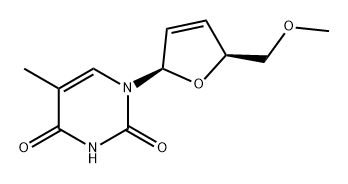 Thymidine, 2',3'-didehydro-3'-deoxy-5'-O-methyl- Struktur