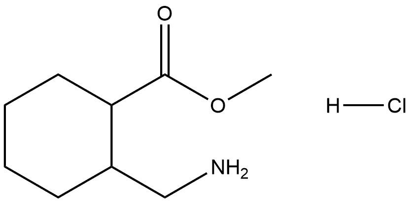 Cyclohexanecarboxylic acid, 2-(aminomethyl)-, methyl ester, hydrochloride (1:1) Structure