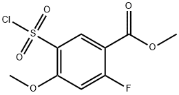Benzoic acid, 5-(chlorosulfonyl)-2-fluoro-4-methoxy-, methyl ester Struktur