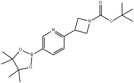6-(1-BOC-氮杂环丁烷-3-基)吡啶-3-硼酸频哪醇酯 结构式