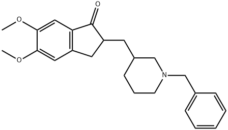 1H-Inden-1-one, 2,3-dihydro-5,6-dimethoxy-2-[[1-(phenylmethyl)-3-piperidinyl]methyl]-, 2069210-84-8, 结构式