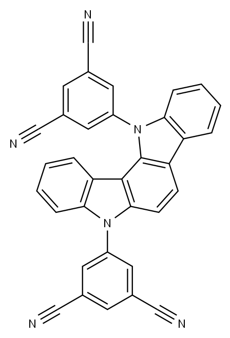 1,3-Benzenedicarbonitrile, 5,5'-indolo[3,2-a]carbazole-5,12-diylbis- Structure