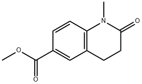 6-Quinolinecarboxylic acid, 1,2,3,4-tetrahydro-1-methyl-2-oxo-, methyl ester 结构式