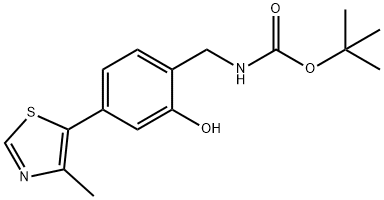 Carbamic acid, N-[[2-hydroxy-4-(4-methyl-5-thiazolyl)phenyl]methyl]-, 1,1-dimethylethyl ester Structure