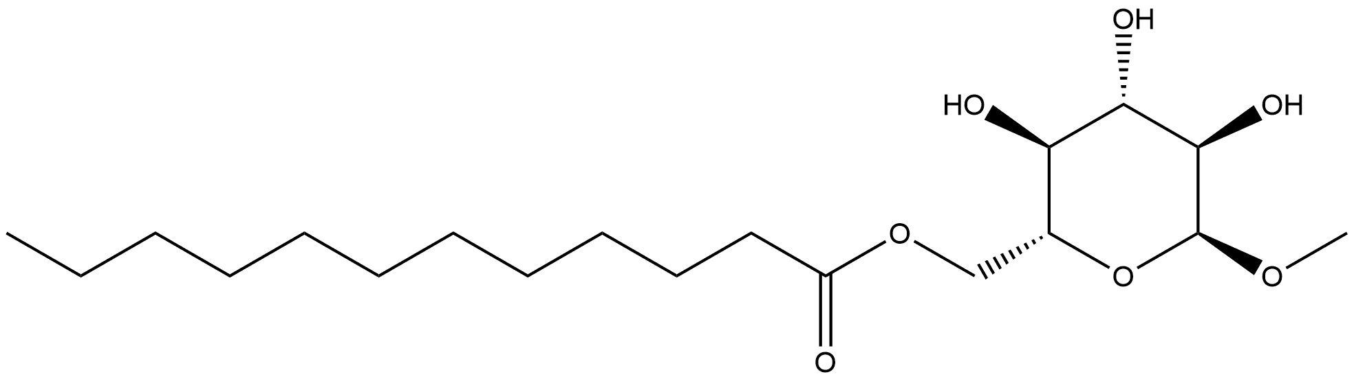 6-O-dodecanoyl-methyl-α-D-glucopyranoside 结构式