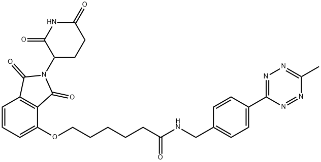 6-((2-(2,6-二氧代哌啶-3-基)-1,3-二氧代异吲哚啉-4-基)氧基)-N-(4-(6-甲基-1,2,4,5-四嗪-3-基)苄基)己酰胺, 2087490-42-2, 结构式