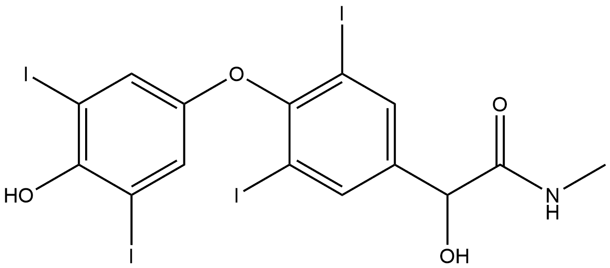 α-Hydroxy-4-(4-hydroxy-3,5-diiodophenoxy)-3,5-diiodo-N-methyl-benzeneacetamide Structure