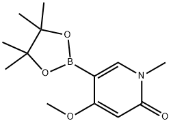 4-甲氧基-1-甲基-5-(4,4,5,5-四甲基-1,3,2-二氧杂硼杂环戊烷-2-基)吡啶-2(1H)-酮 结构式
