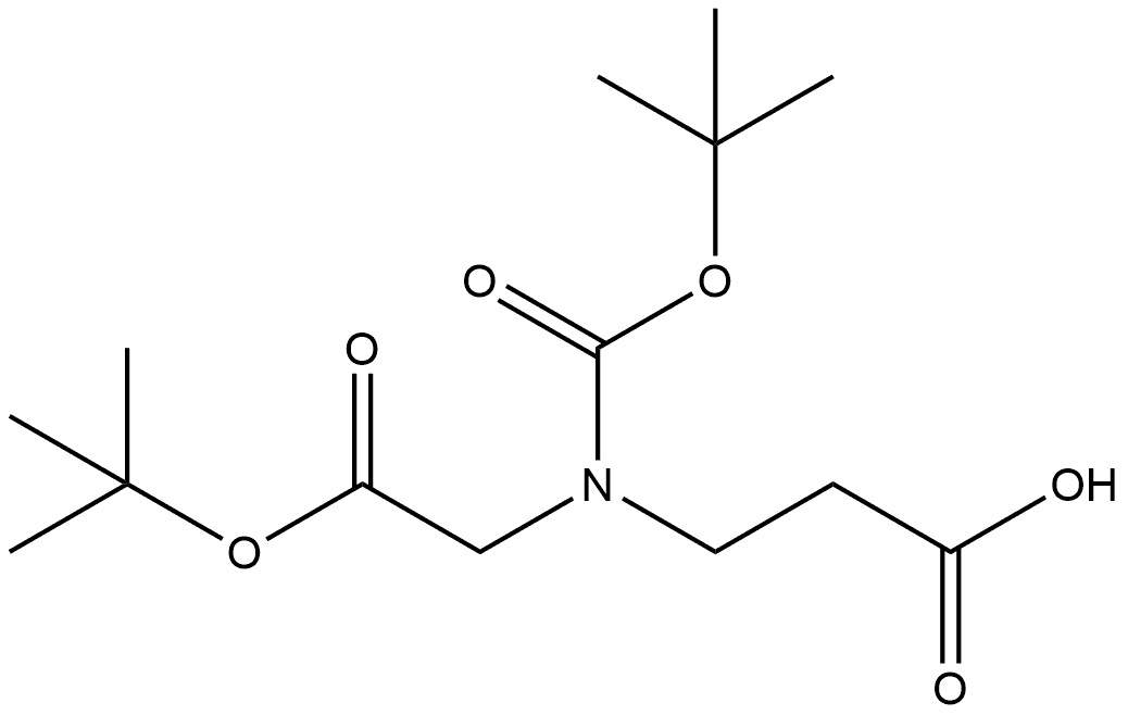 3-(tert-Butoxycarbonyl-tert-butoxycarbonylmethyl-amino)-propionic acid 结构式