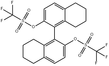 Methanesulfonic acid, 1,1,1-trifluoro-, 1,1'-(5,5',6,6',7,7',8,8'-octahydro[1,1'-binaphthalene]-2,2'-diyl) ester 结构式