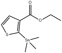 3-Thiophenecarboxylic acid, 2-(trimethylstannyl)-, ethyl ester Struktur