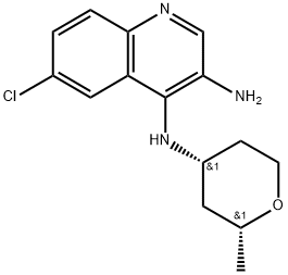 6-chkxo-N-4—((2R.4R)-2-methyltetrahydro-2H-pyran-4-yl]quinoline-3.4-dianiine Structure